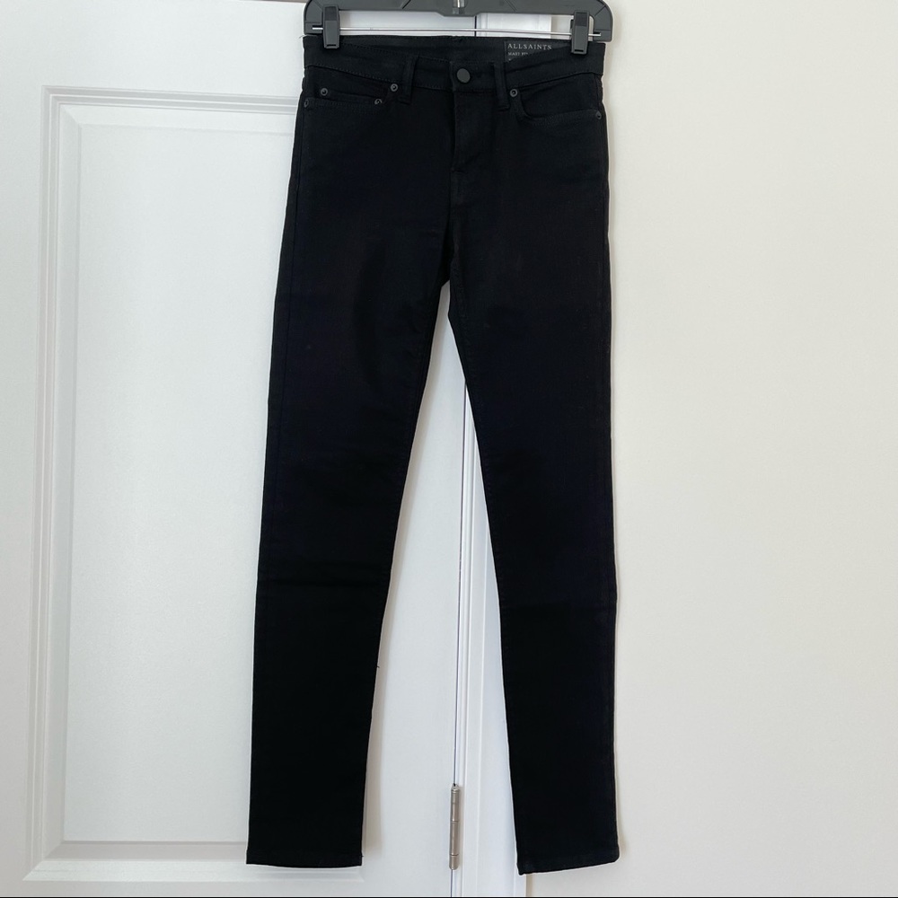 All Saints Mast Fit Skinny Black Jeans